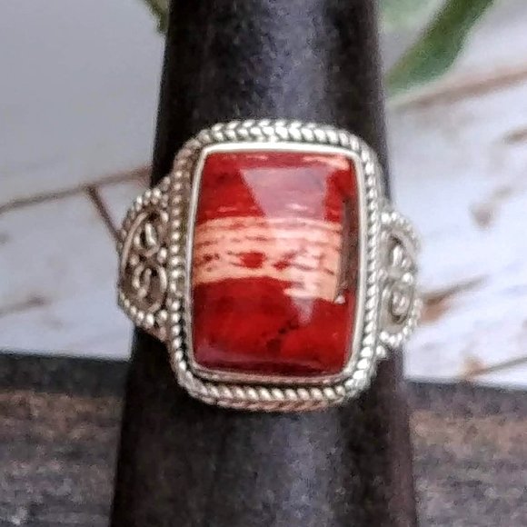 The Girl With Kaleidoscope Eyes Jewelry - Red Snake Skin Jasper
